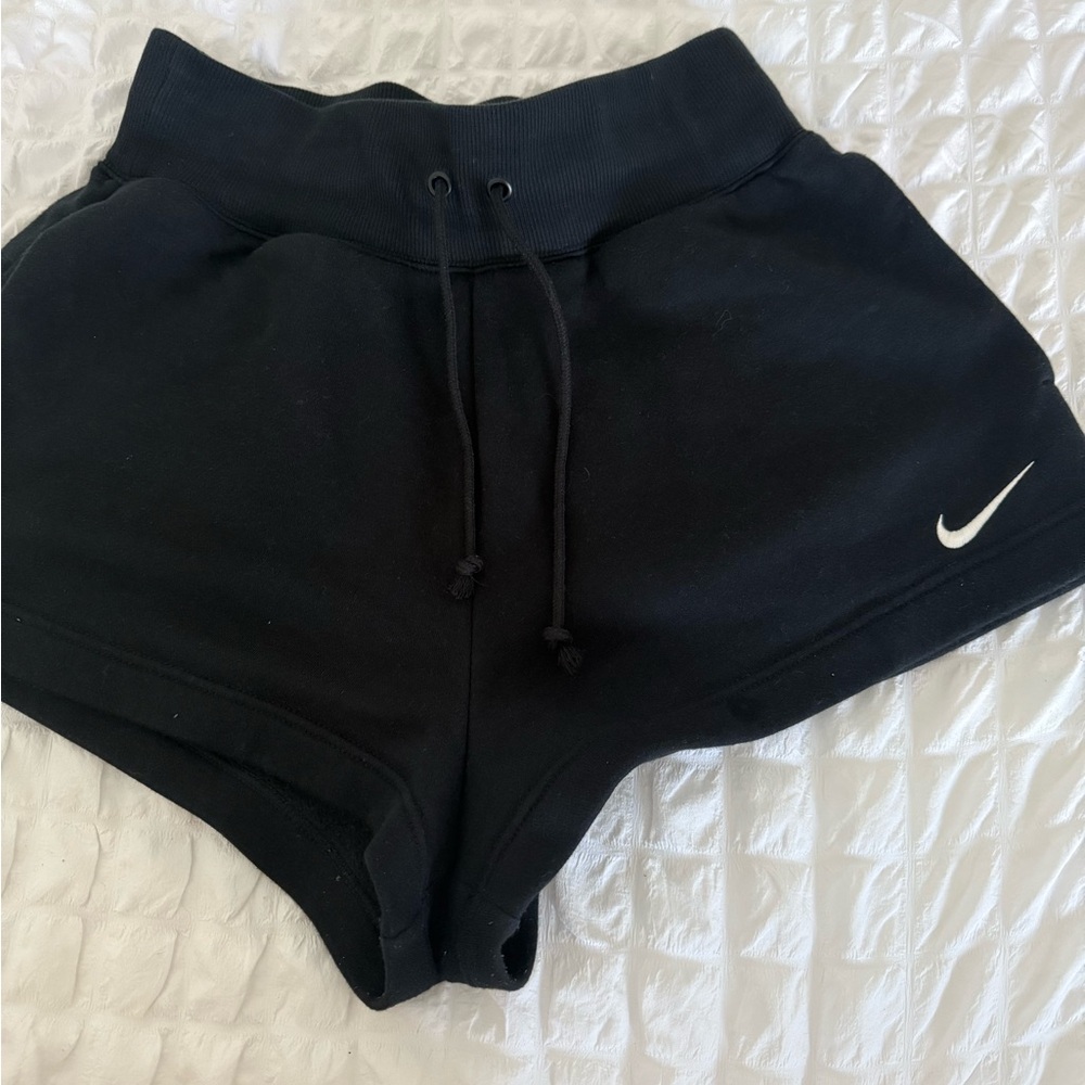 Nike Womens Shorts Black S Phoenix Fleece High Waisted